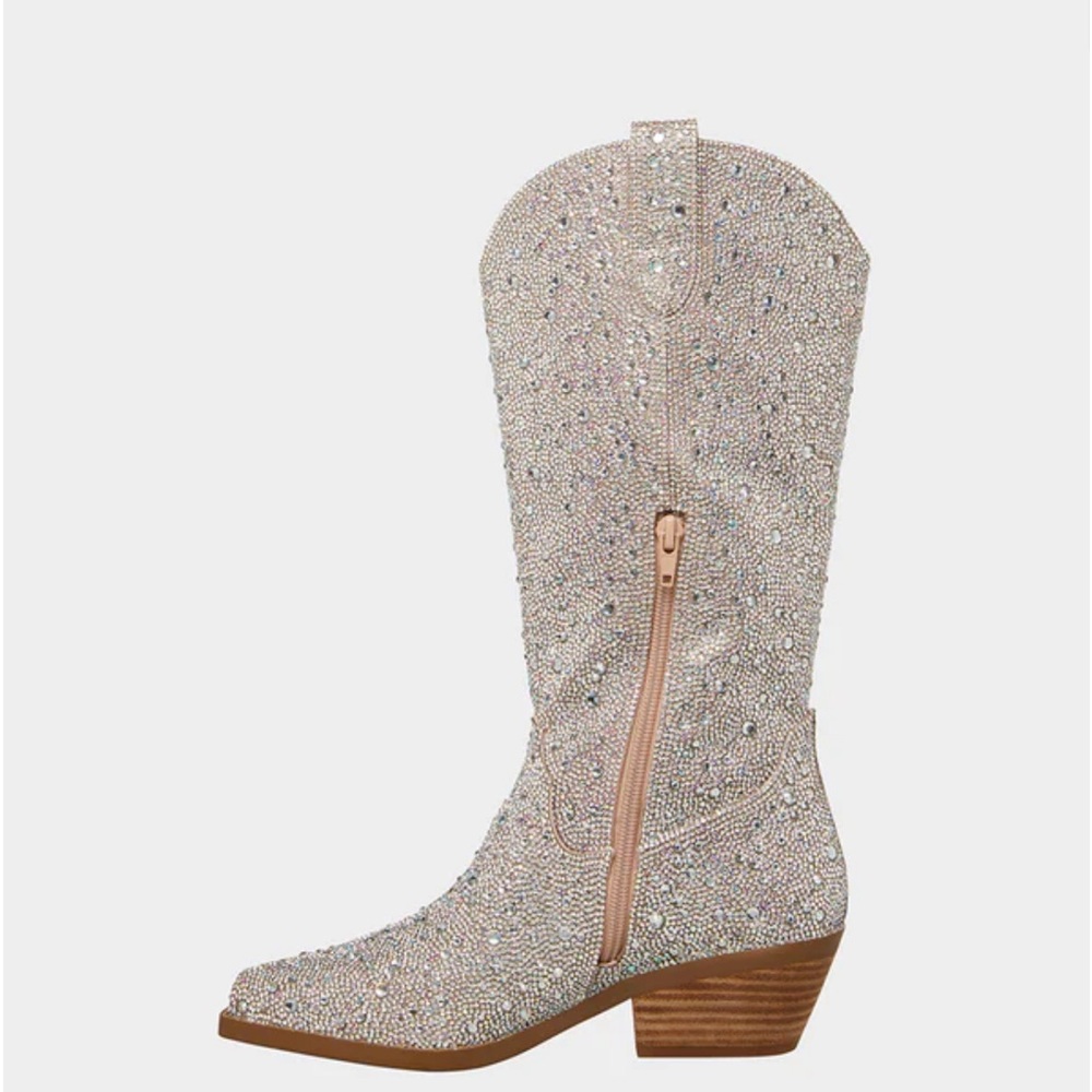 Betsey Johnson NIB Dalas Rhinestone Boots Sz 8 - Picture 4 of 8